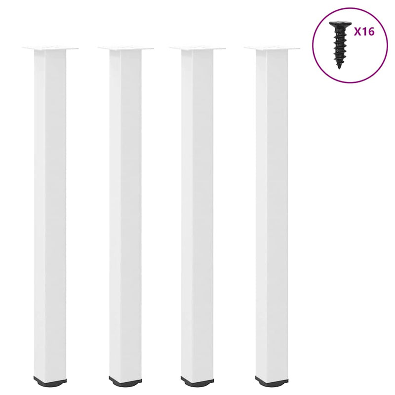 vidaXL 4 db fehér bárasztal láb 110-112 cm acél