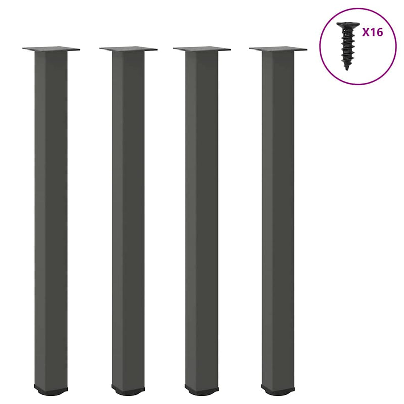 vidaXL 4 db antracitszürke acél bárasztalláb 110-112 cm