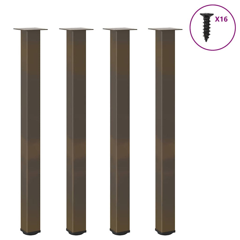 vidaXL 4 db natúr acél bárasztalláb 110-112 cm