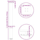 vidaXL 4 db natúr acél bárasztalláb 110-112 cm