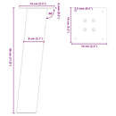 vidaXL 4 db fekete acél dohányzóasztal láb 30 cm