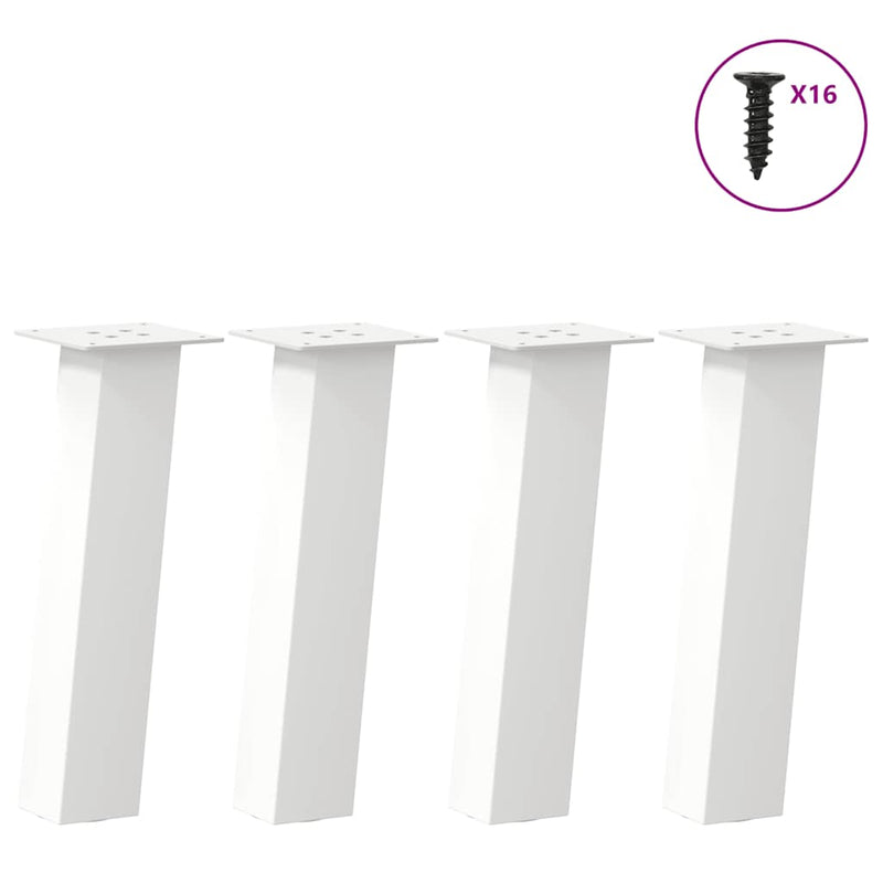 vidaXL 4 db fehér dohányzóasztal láb 30 cm acél