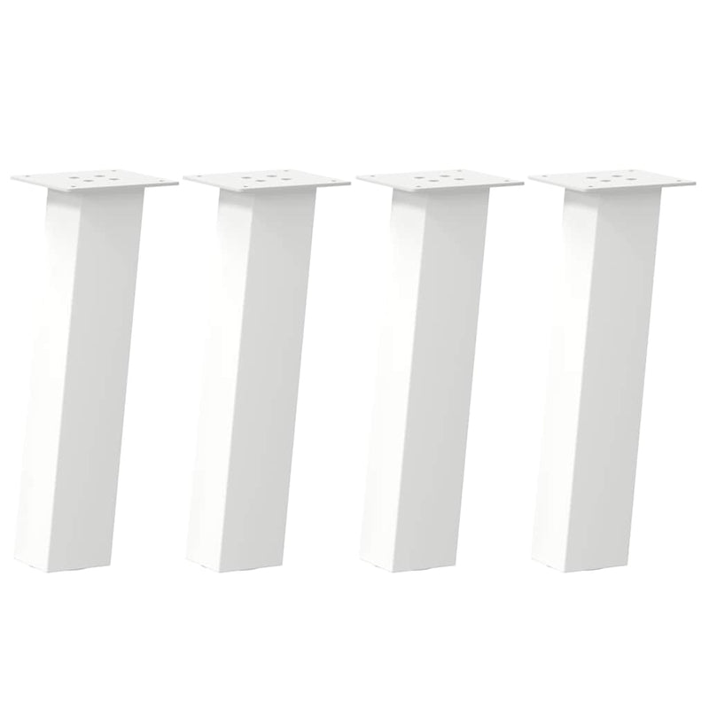 vidaXL 4 db fehér dohányzóasztal láb 30 cm acél