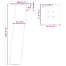 vidaXL 4 db natúr acél dohányzóasztal láb 42 cm acél