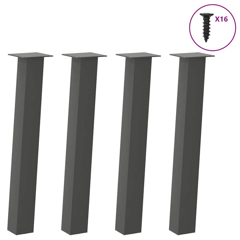 vidaXL 4 db antracitszürke acél konzolasztal láb 72 cm