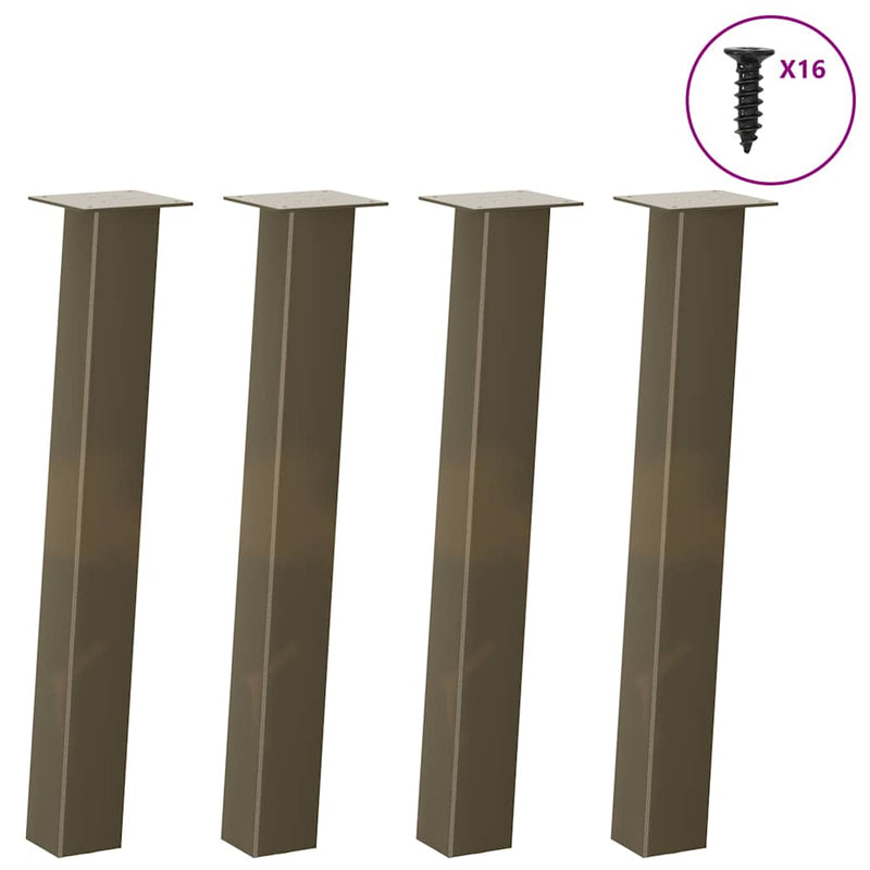 vidaXL 4 db natúr acél konzolasztal láb 72 cm