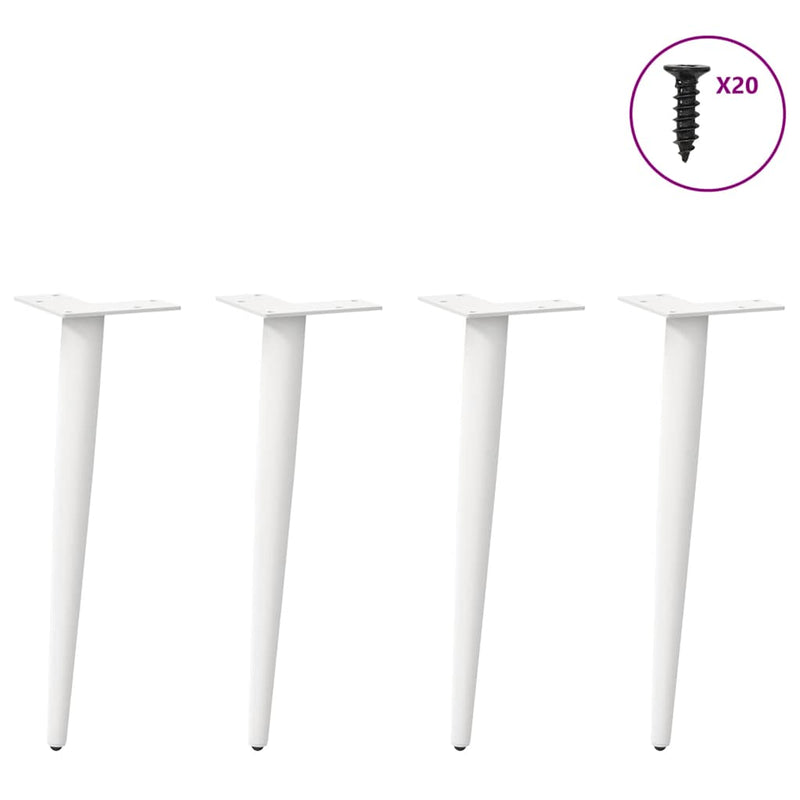 vidaXL 4 db kúpos alakú dohányzóasztal láb fehér 42-43 cm acél dohányzóasztal láb