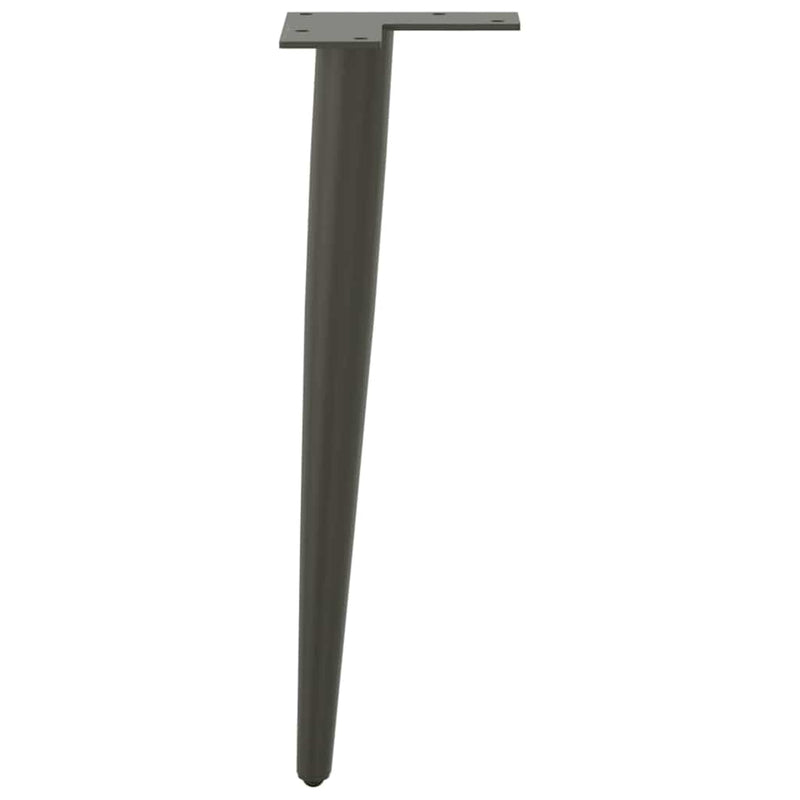 vidaXL 4 db antracitszürke kúpos alakú dohányzóasztal láb 42-43 cm acél