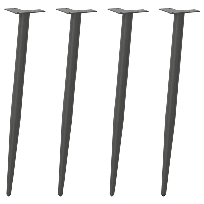 vidaXL 4 db antracitszürke kúpos alakú acél konzolasztal láb 72-73 cm