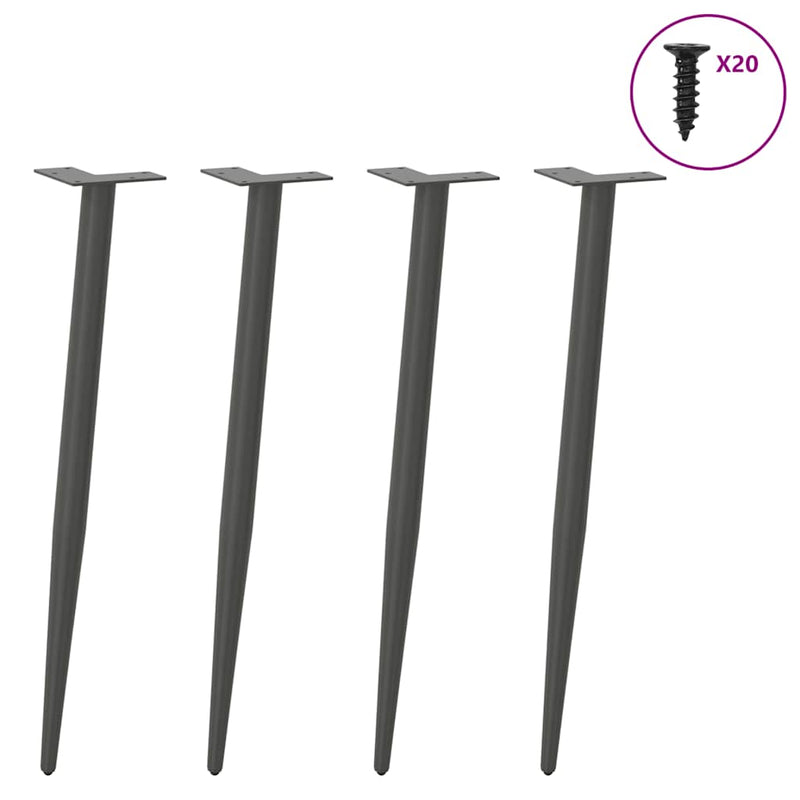 vidaXL 4 db antracitszürke kúpos alakú acél konzolasztal láb 72-73 cm