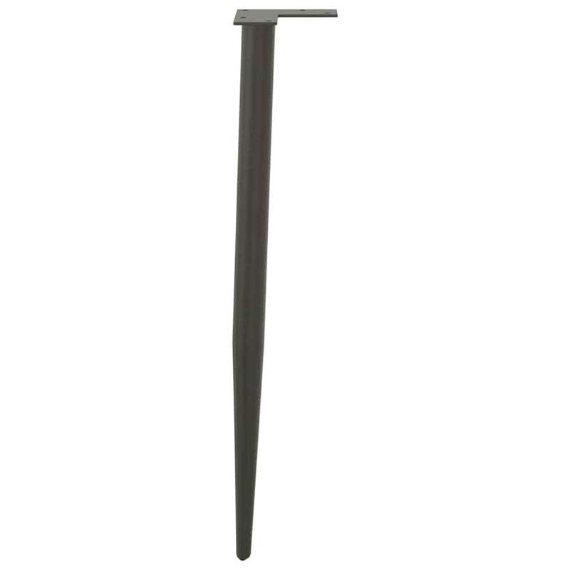 vidaXL 4 db antracitszürke kúpos alakú acél konzolasztal láb 72-73 cm
