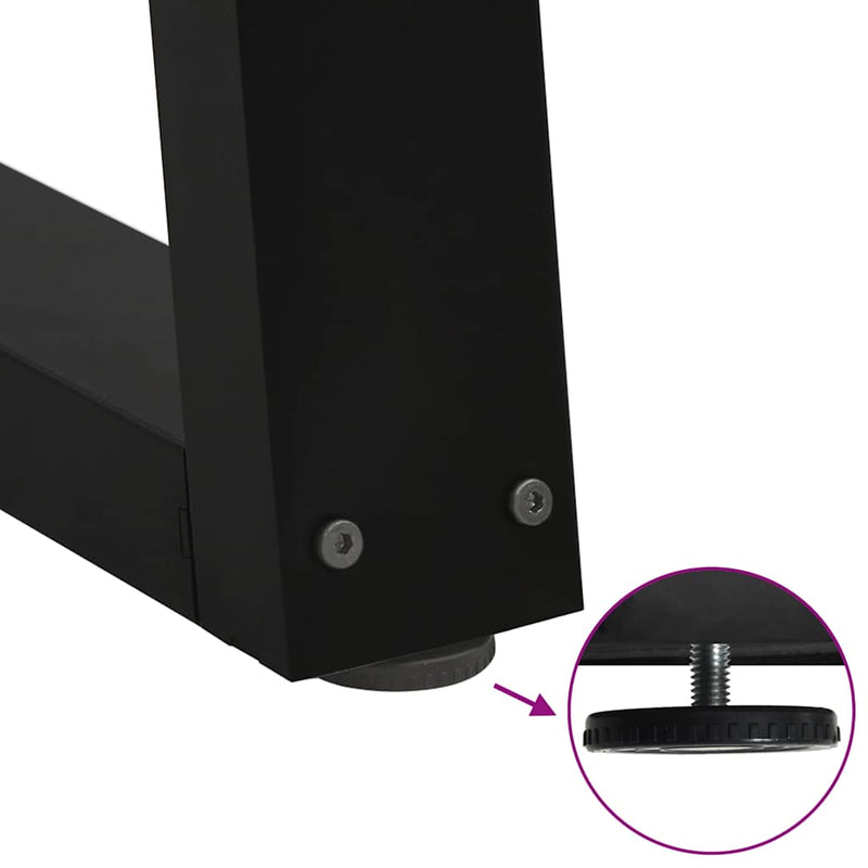 vidaXL 2 db fekete, V-alakú acél dohányzóasztal láb 30 x (30-31,3) cm