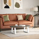 vidaXL 2 db fehér, V-alakú acél dohányzóasztal láb 30 x (30-31,3) cm