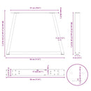 vidaXL 2 db fehér, V-alakú acél dohányzóasztal láb 30 x (30-31,3) cm