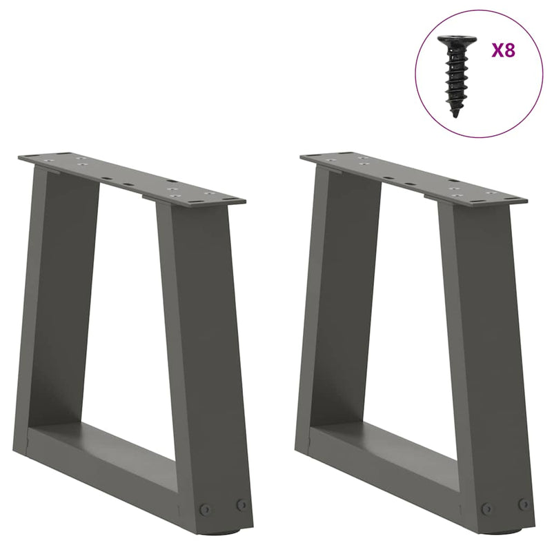 vidaXL 2 db antracitszürke, V-alakú acél dohányzóasztal láb 30x(30-31,3) cm