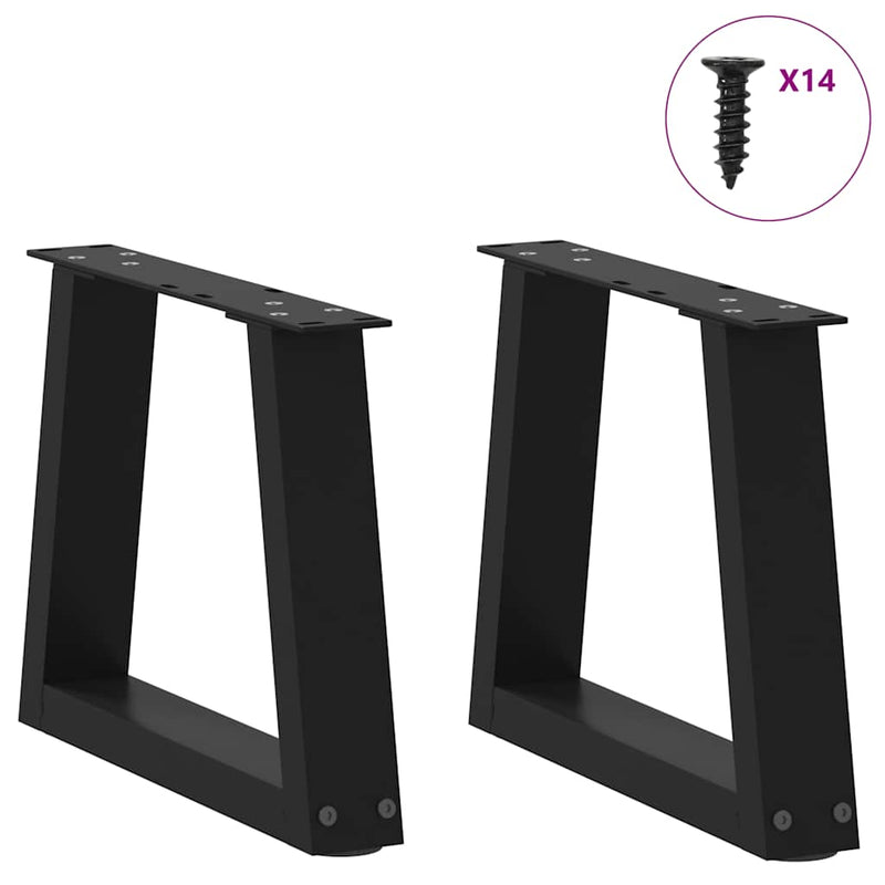 vidaXL 2 db fekete, V-alakú acél dohányzóasztal láb 40 x (30-31,3) cm