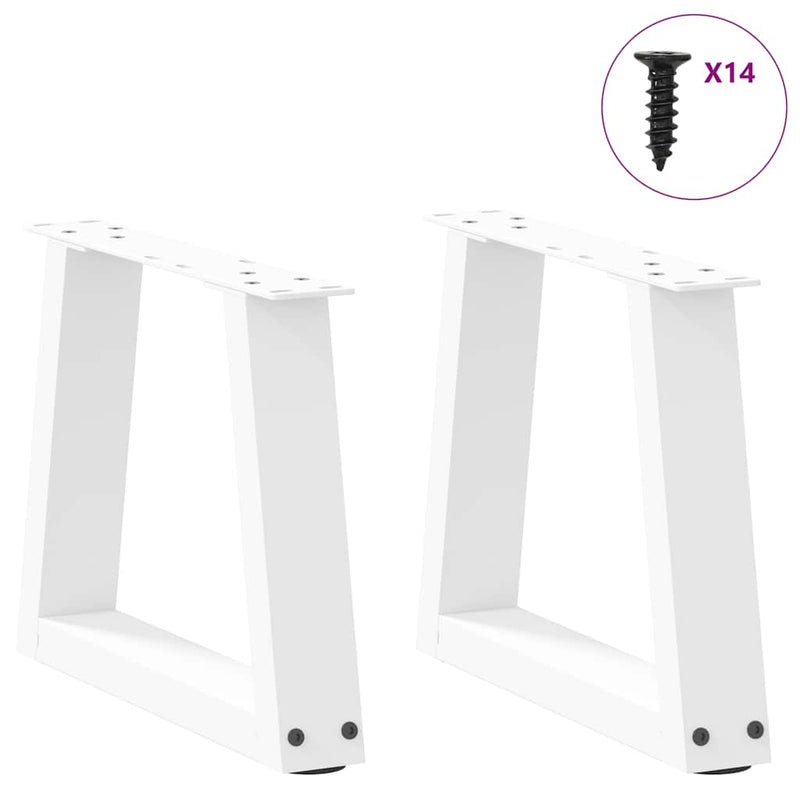 vidaXL 2 db fehér, V-alakú acél dohányzóasztal láb 40 x (30-31,3) cm
