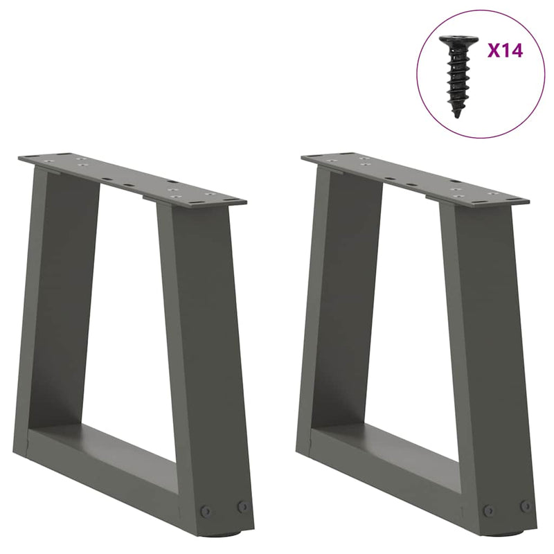 vidaXL 2 db antracitszürke, V-alakú acél dohányzóasztal láb 40 x (30-31,3) cm