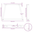 vidaXL 2 db V-alakú natúr acél dohányzóasztal láb 40 x (30-31,3) cm