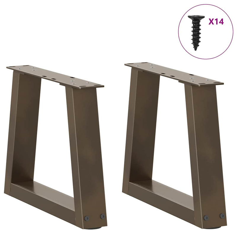 vidaXL 2 db V-alakú natúr acél dohányzóasztal láb 40 x (30-31,3) cm