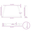 vidaXL 2 db fekete, V-alakú acél dohányzóasztal láb 50 x (30-31,3) cm