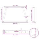 vidaXL 2 db antracitszürke, V-alakú acél dohányzóasztal láb 50 x (30-31,3) cm
