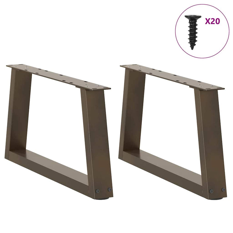 vidaXL 2 db V-alakú natúr acél dohányzóasztal láb 50x(30-31,3) cm