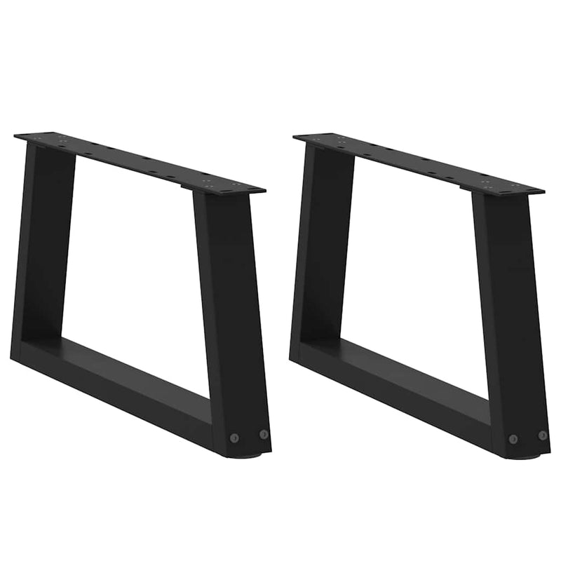 vidaXL 2 db fekete, V-alakú acél dohányzóasztal láb 60 x (30-31,3) cm
