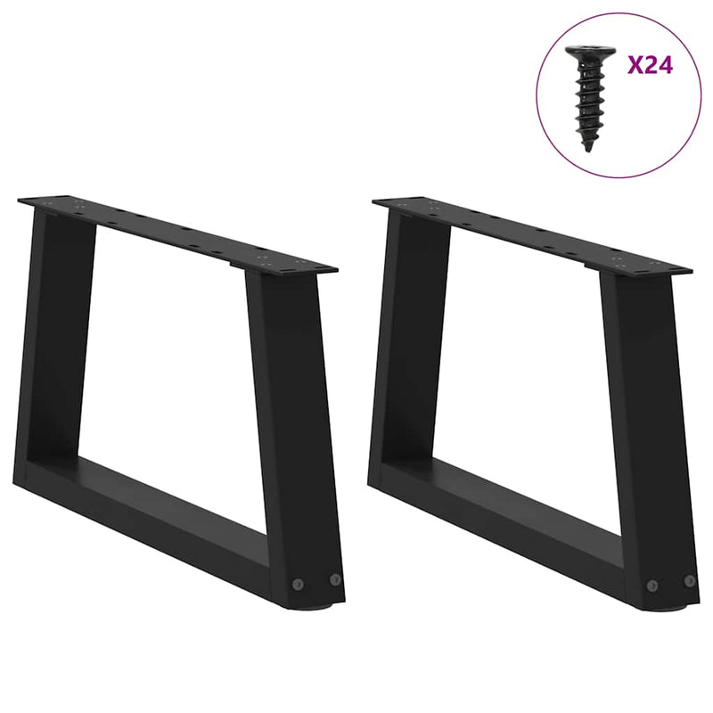 vidaXL 2 db fekete, V-alakú acél dohányzóasztal láb 60 x (30-31,3) cm