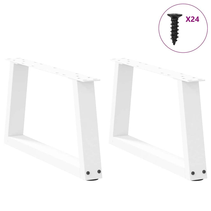 vidaXL 2 db fehér, V-alakú acél dohányzóasztal láb 60 x (30-31,3) cm