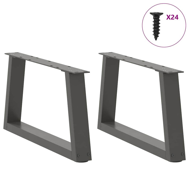 vidaXL 2 db antracitszürke, V-alakú acél dohányzóasztal láb 60 x (30-31,3) cm