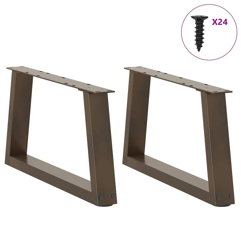 vidaXL 2 db V-alakú natúr acél dohányzóasztal láb 60x(30-31,3) cm