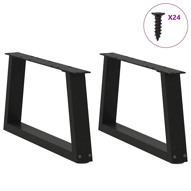 vidaXL 2 db fekete, V-alakú acél dohányzóasztal láb 70 x (30-31,3) cm