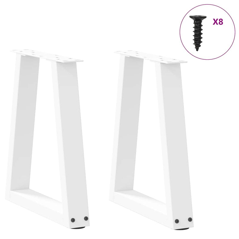 vidaXL 2 db fehér, V-alakú acél dohányzóasztal láb 28 x (42-43,3) cm