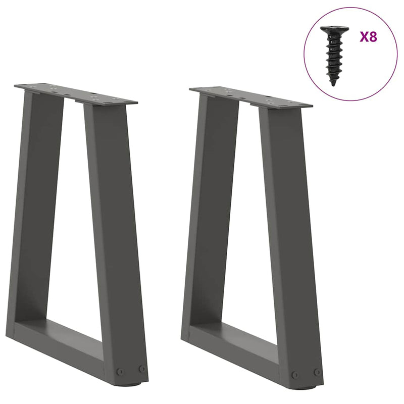vidaXL 2 db antracitszürke, V-alakú acél dohányzóasztal láb 28 x (42-43,3) cm