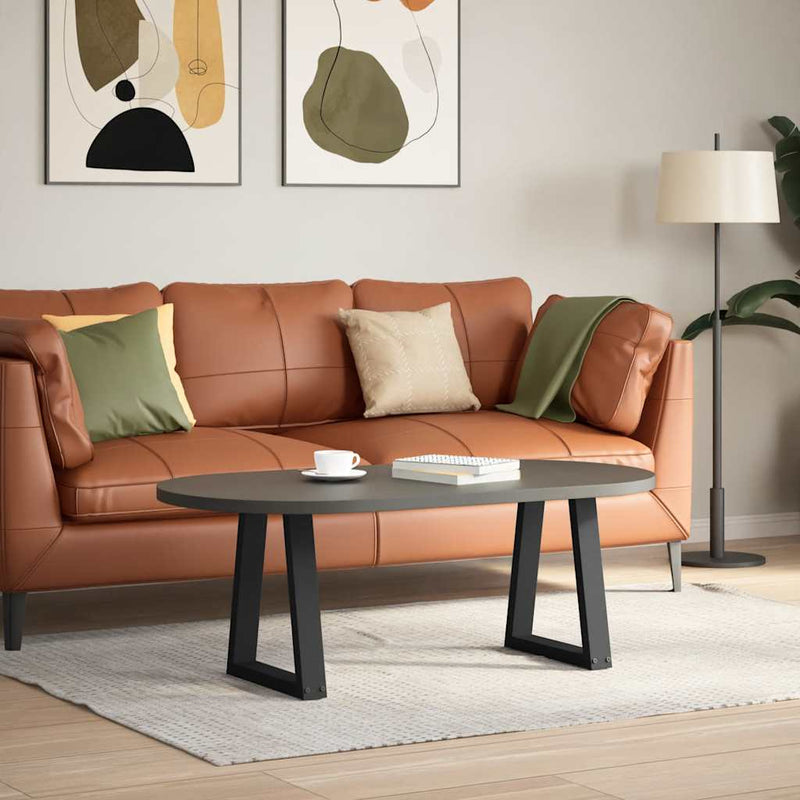 vidaXL 2 db fekete, V-alakú acél dohányzóasztal láb 38 x (42-43,3) cm