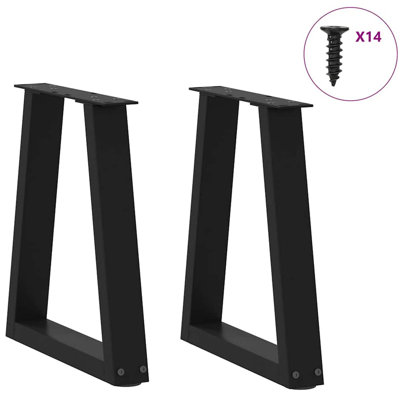 vidaXL 2 db fekete, V-alakú acél dohányzóasztal láb 38 x (42-43,3) cm