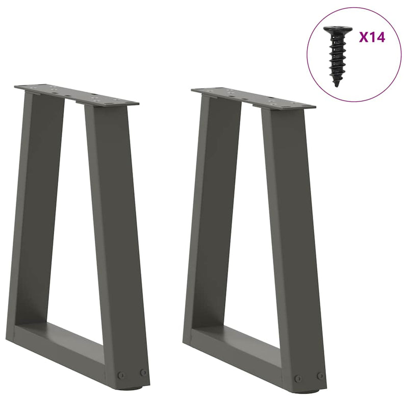 vidaXL 2 db antracitszürke, V-alakú acél dohányzóasztal láb 38x(42-43,3) cm