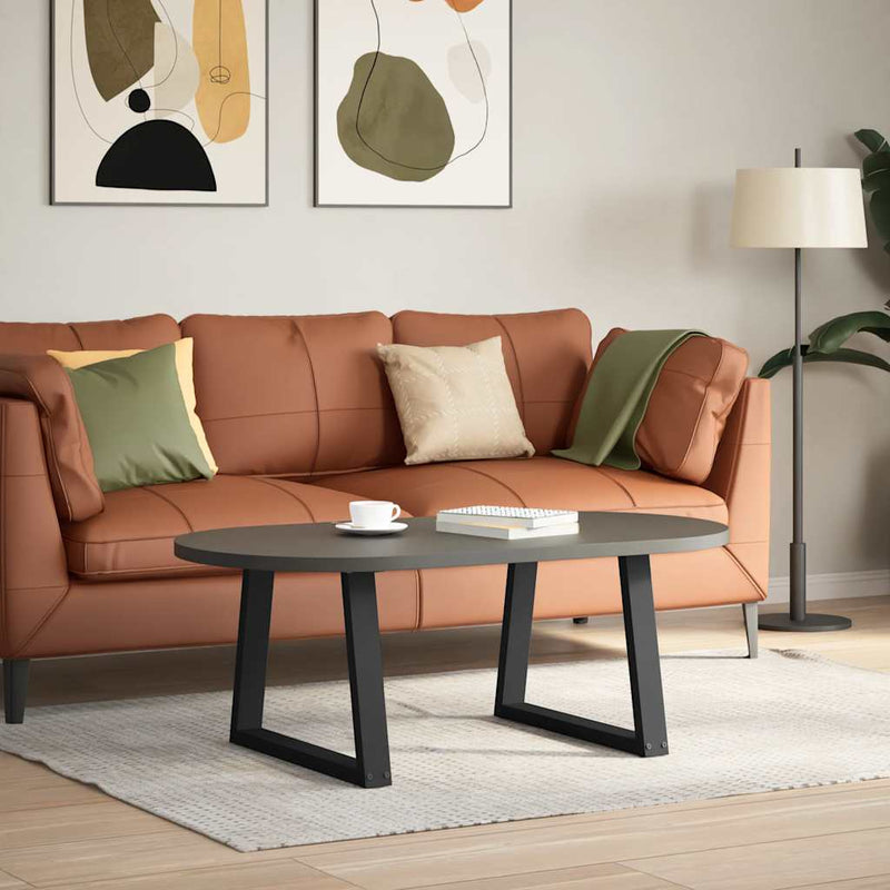 vidaXL 2 db fekete, V-alakú acél dohányzóasztal láb 50 x (42-43,3) cm