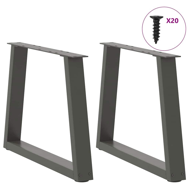 vidaXL 2 db antracitszürke, V-alakú acél dohányzóasztal láb 50 x (42-43,3) cm