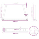 vidaXL 2 db antracitszürke, V-alakú acél dohányzóasztal láb 50 x (42-43,3) cm