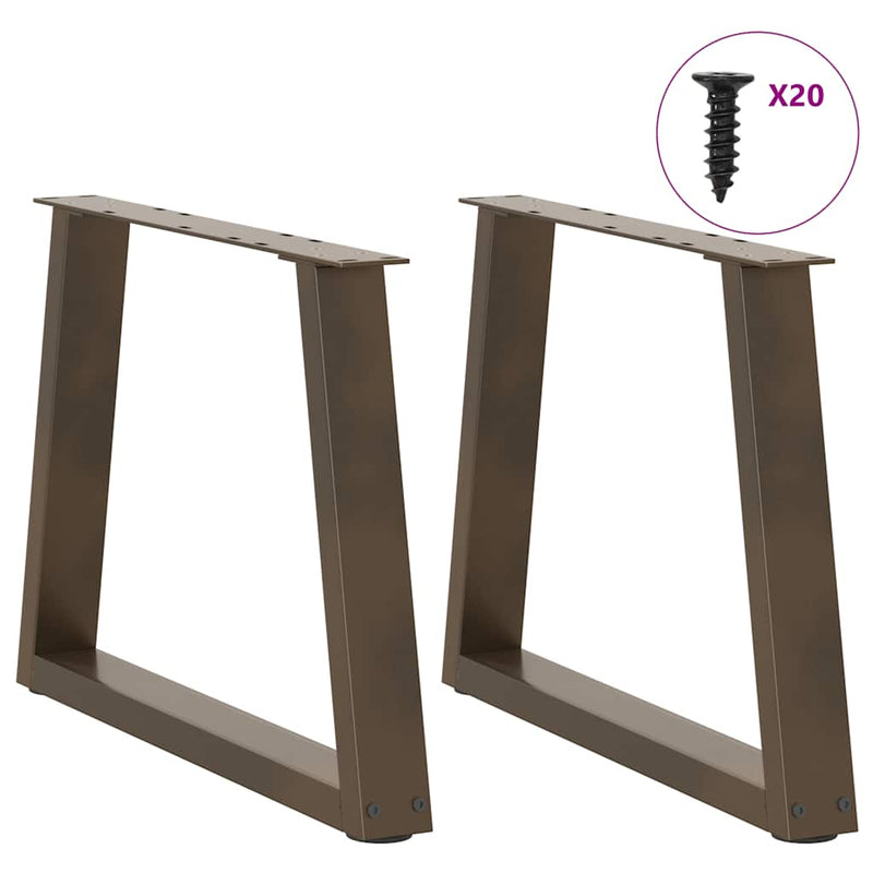 vidaXL 2 db V-alakú natúr acél dohányzóasztal láb 50x(42-43,3) cm
