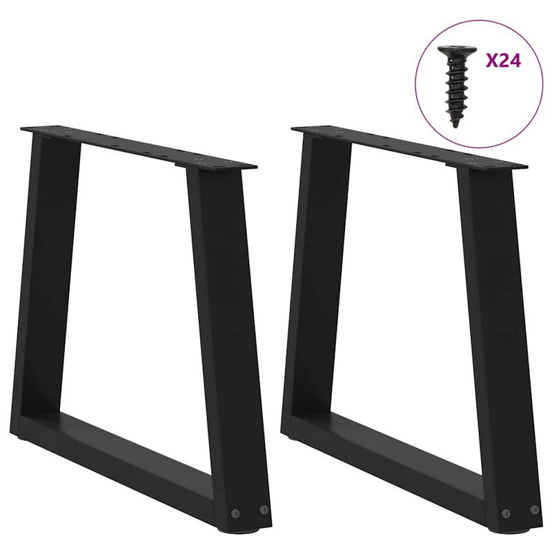 vidaXL 2 db fekete, V-alakú acél dohányzóasztal láb 60 x (42-43,3) cm