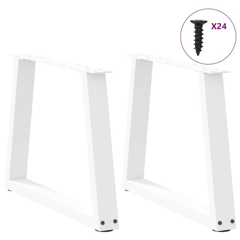 vidaXL 2 db fehér, V-alakú acél dohányzóasztal láb 60 x (42-43,3) cm