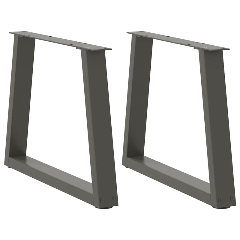 vidaXL 2 db antracitszürke, V-alakú acél dohányzóasztal láb 60 x (42-43,3) cm