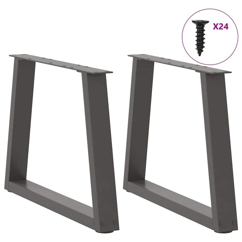 vidaXL 2 db antracitszürke, V-alakú acél dohányzóasztal láb 60 x (42-43,3) cm