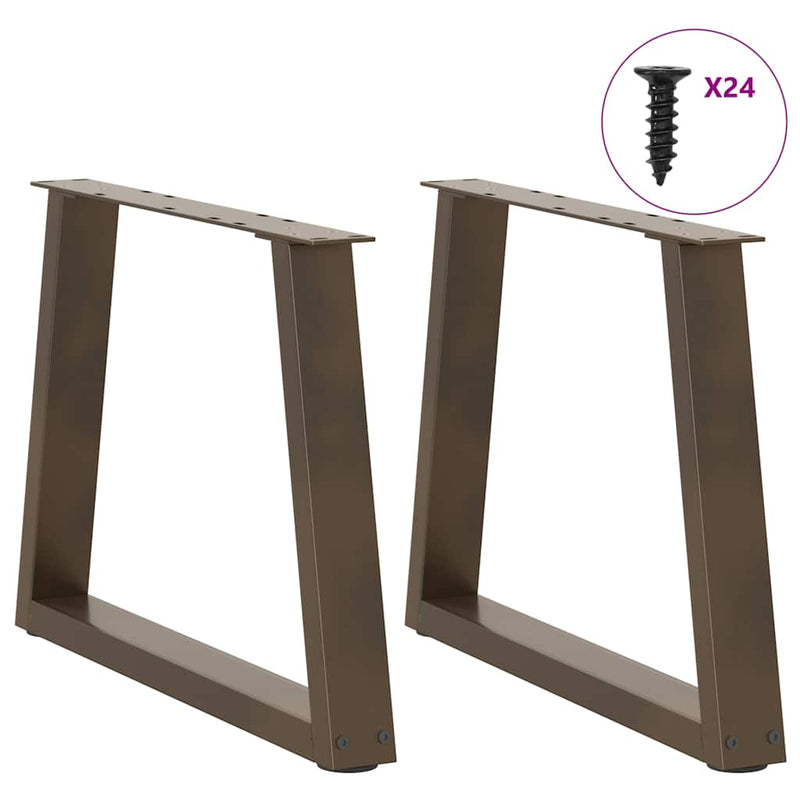 vidaXL 2 db V-alakú natúr acél dohányzóasztal láb 60 x (42-43,3) cm