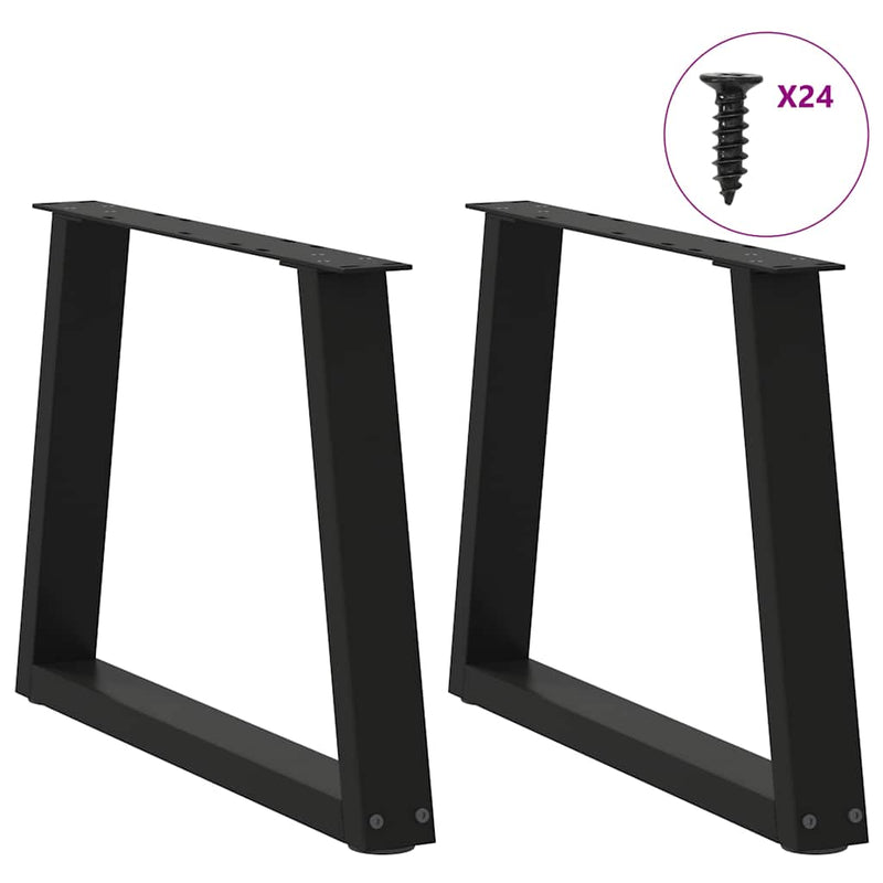 vidaXL 2 db fekete, V-alakú acél dohányzóasztal láb 70 x (42-43,3) cm