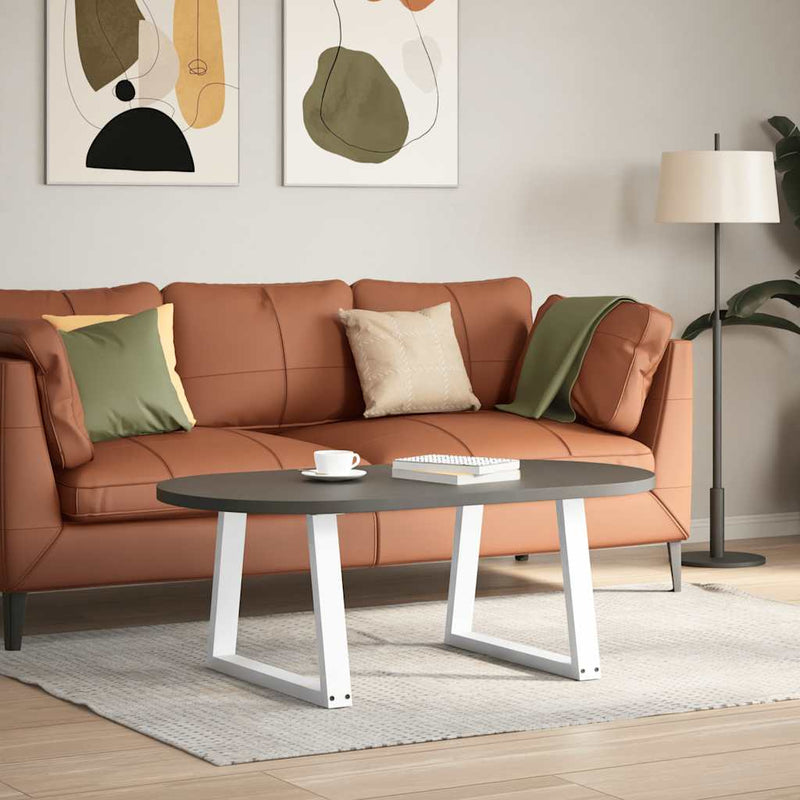 vidaXL 2 db fehér, V-alakú acél dohányzóasztal láb 70 x (42-43,3) cm