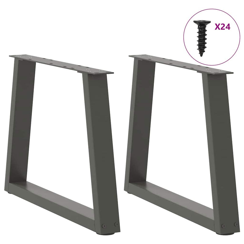 vidaXL 2 db antracitszürke, V-alakú acél dohányzóasztal láb 70 x (42-43,3) cm
